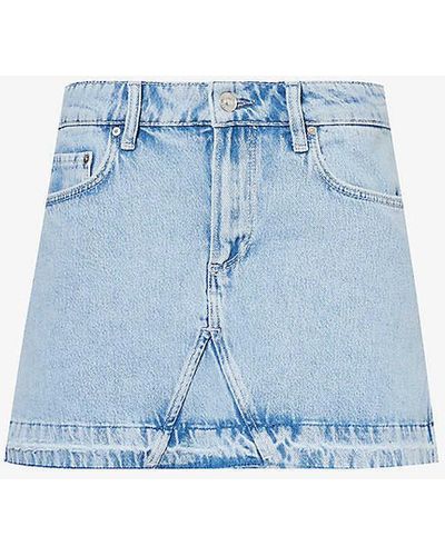 PAIGE Jessie Mid-rise Stretch-denim Blend Mini Skirt - Blue