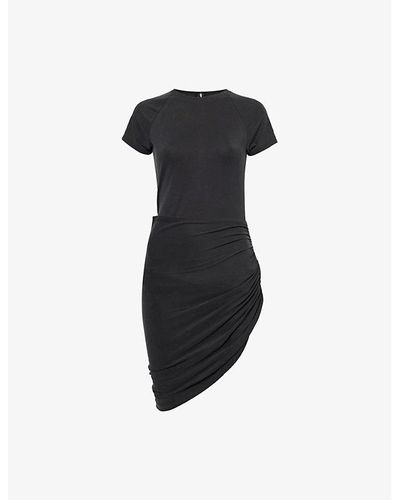 GOOD AMERICAN Asymmetric-hem Slim-fit Stretch-woven Mini Dress X - Black
