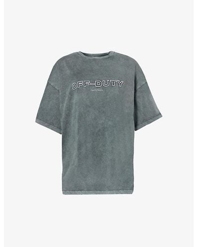 4th & Reckless Ophelia Brand-print Cotton-jersey T-shirt X - Gray
