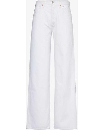Citizens of Humanity Annina Wide-leg Mid-rise Organic-denim Jeans - White