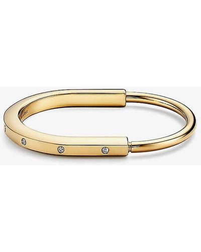 Tiffany & Co. Lock 18ct Yellow-gold And 0.31ct Diamond Bangle Bracelet X - Natural