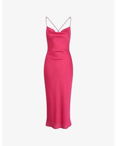 OMNES Riviera Recycled-polyester Midi Dress - Pink