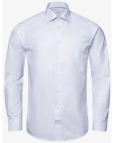 Eton Signature Slim-fit Cotton-twill Shirt - Blue