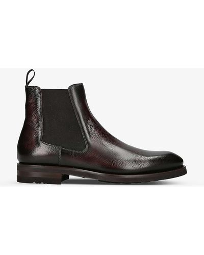 Magnanni Grained Leather Chelsea Boots - Black