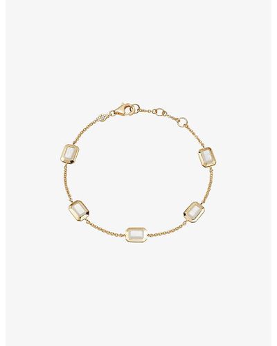 Astley Clarke Ottima 18ct Yellow Gold-plated Vermeil Sterling-silver And Pearl Tennis Bracelet - Metallic