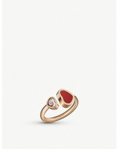 Chopard Happy Hearts 18c Rose-gold Ring - White