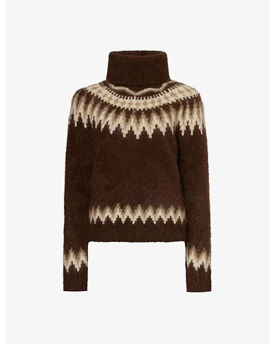 Polo Ralph Lauren Dark Brownturtleneck Alpaca-blend Sweater