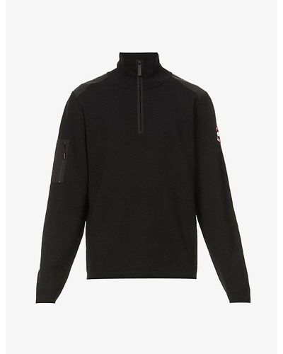 Canada Goose Stormont Half-zip Merino Wool Sweater Xx - Black