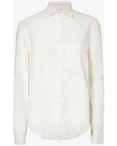 With Nothing Underneath Classic Regular-fit Cotton And Cashmere-blend Shirt - White