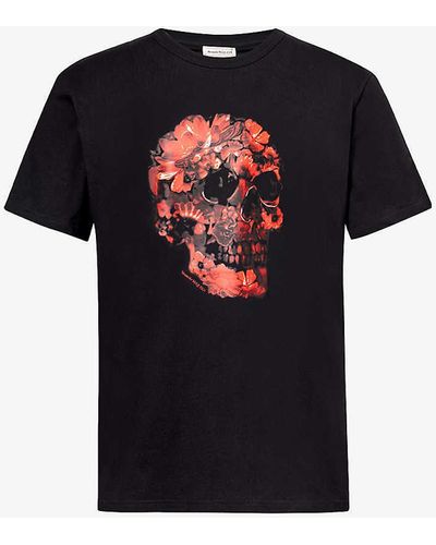 Alexander McQueen Skull Graphic-print Cotton-jersey T-shirt - Black