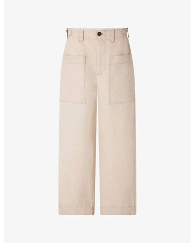 Soeur Thabor High-rise Straight-leg Cotton And Linen-blend Pants - Natural