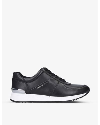 MICHAEL Michael Kors Allie Stride Leather Lifestyle Casual And Fashion Sneakers - Black