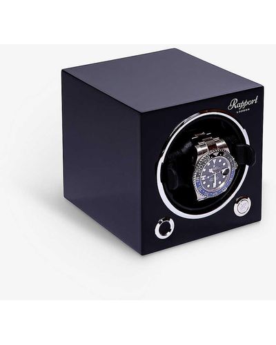 The Alkemistry Rapport London Evo Single Wooden Watch Winder Cube - Blue