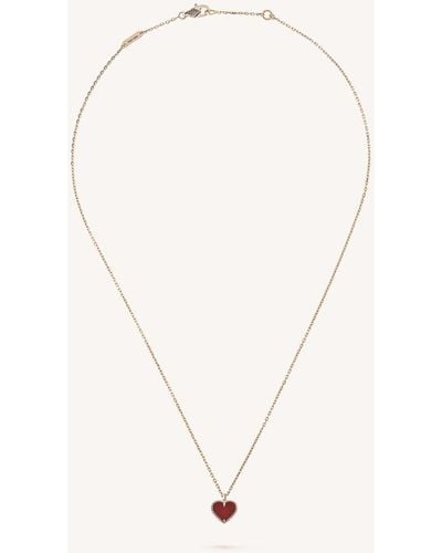 Van Cleef & Arpels Women's Pink Gold Sweet Alhambra And Carnelian Necklace - Metallic
