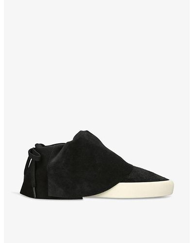 Fear Of God Moc Low Layered Suede Low-top Sneakers - Black