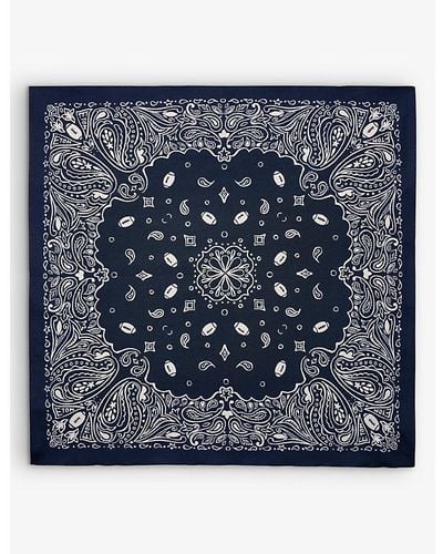 Eton Vy Blue Ivy League Paisley-pattern Cotton Bandana