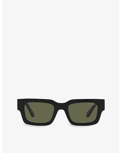 Giorgio Armani Ar8184u Rectangular-frame Acetate Sunglasses - Green