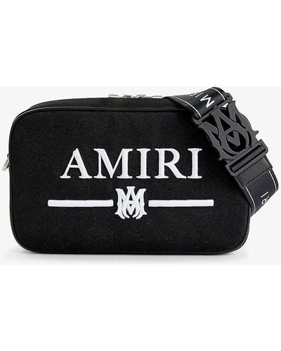 Amiri Branded Detachable-strap Canvas Cross-body Bag - Black