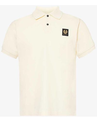 Belstaff Brand-patch Short-sleeved Cotton-jersey Polo Shirt X - White