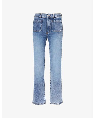 Jeanerica Alta Patch-pocket Straight-leg High-rise Organic Denim-blend Jeans - Blue