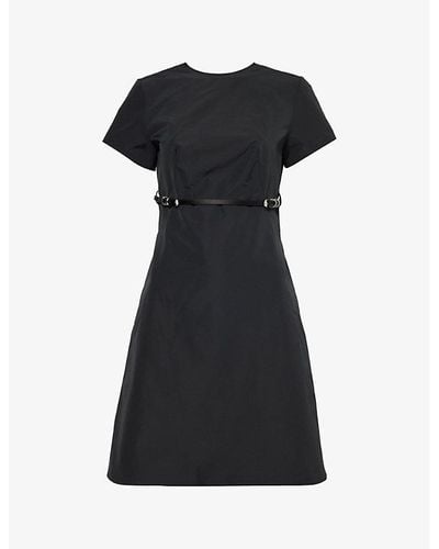 Givenchy Voyou Flared-hem Shell Mini Dress - Black