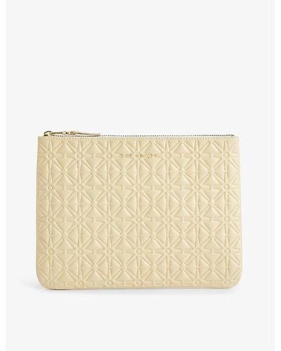 Comme des Garçons Star-embossed Leather Pouch - Natural
