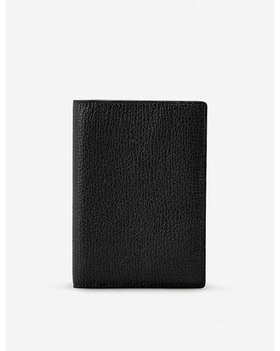 Smythson Grained Leather Passport Holder - Black