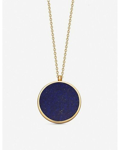 Astley Clarke Stilla Slice Lapis Lazuli 18ct Yellow-gold Vermeil Locket Necklace - Blue
