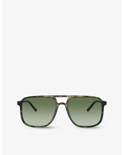 Dolce & Gabbana Dg4403 Pilot-frame Tortoiseshell Acetate Sunglasses - Green