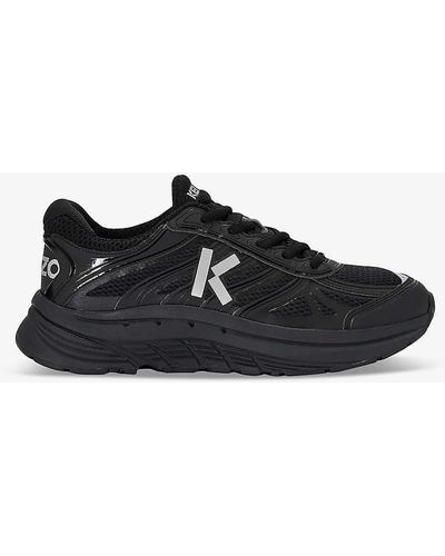 KENZO Pace Runner Brand-embellished Mesh And Shell Low-top Trainers - Black