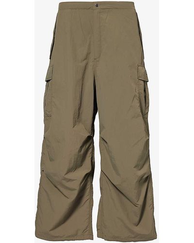 A Bathing Ape Relaxed-fit Wide-leg Shell Trouser - Green
