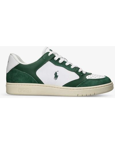 Polo Ralph Lauren Court Lux Logo-embroidered Leather Low-top Trainers - Green