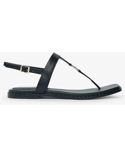 Maje Clover-embellished Flat Leather Sandals - Multicolour