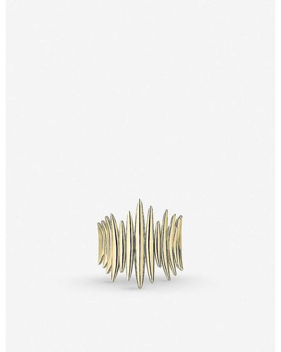 Shaun Leane Quill Gold-plated Vermeil Silver Ring - White