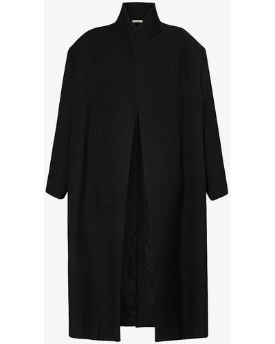 Fear Of God Relaxed-fit Stand-collar Wool And Cotton-blend Coat - Black