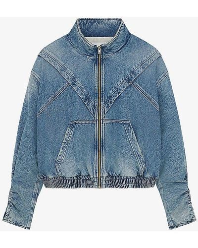 IRO Sivra Faded-wash Cotton-blend Jacket - Blue