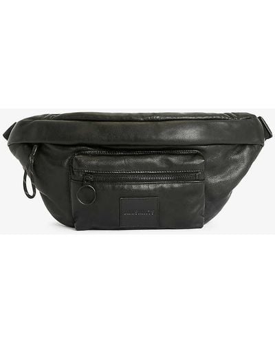 AllSaints Ronin Brand-embossed Leather Belt Bag - Black