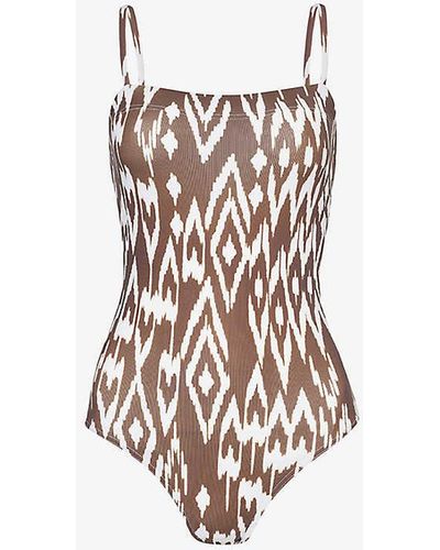 Eres Cloud Abstract-print Swimsuit - White