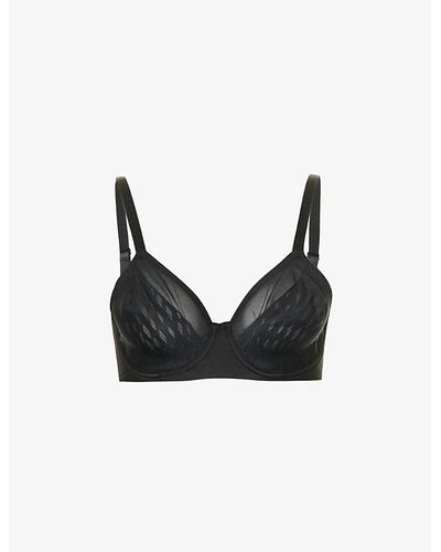 Wacoal Elevated Allure Abstract-pattern Underwired Stretch-woven Bra - Black