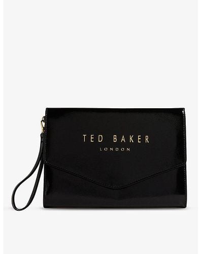 Ted Baker Crinkle Icon Faux-leather Pouch - Black