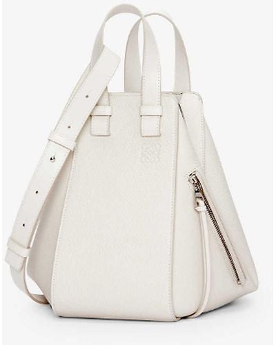 Loewe Hammock Small Leather Shoulder Bag - White