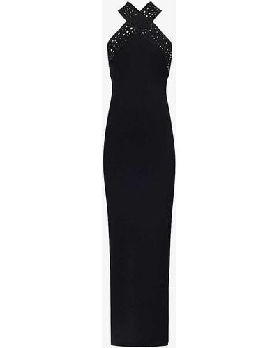 Alaïa Vienne Slim-fit Knitted Maxi Dress - Black