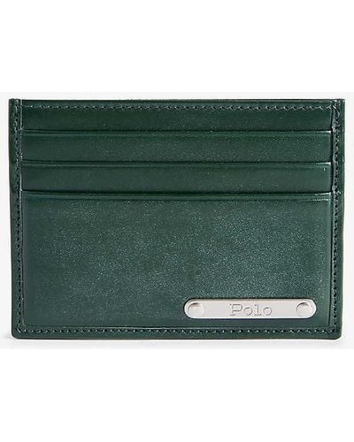Polo Ralph Lauren X Wimbledon Leather Cardholder And Bristle Brush Set - Green