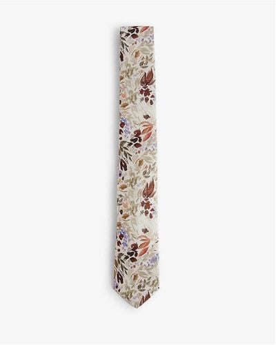 Ted Baker Moiselt Floral-print Silk Tie - White