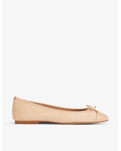 LK Bennett Kara Patent Toe Suede Ballerina Flats - Multicolor