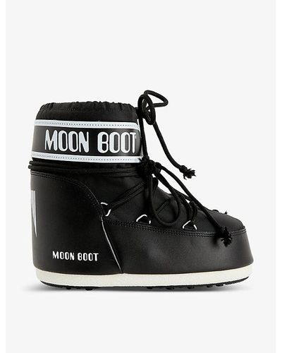 Moon Boot Icon Low Lace-up Shell Snow Boots - Black