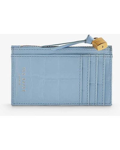 Ted Baker Bromton Padlock-embellished Leather Card Holder - Blue
