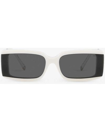 Tiffany & Co. Tf4197 Rectangle-frame Acetate Sunglasses - White
