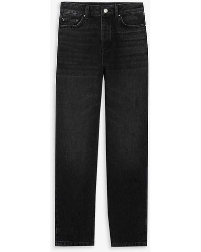 Claudie Pierlot Paloma Mid-rise Straight-leg Denim Jeans - Black