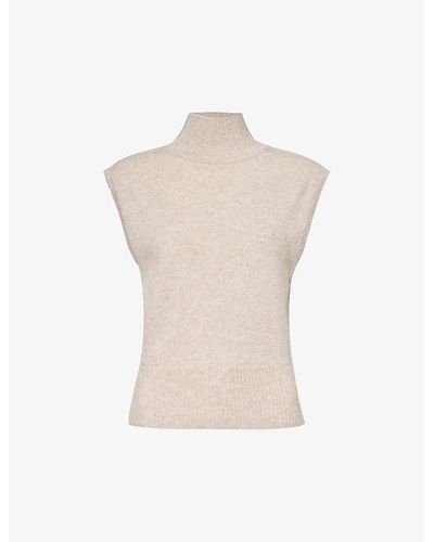 Reformation Arco High-neck Recycled-cashmere Blend Vest - White